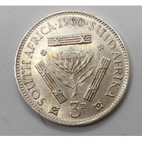 SOUTH AFRICA 3 Pence 1950 AG