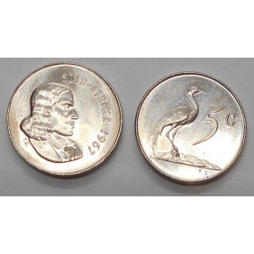 SOUTH AFRICA 5 Cents 1967...