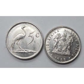 SOUTH AFRICA 5 Cents 1988