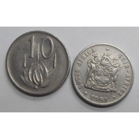 SOUTH AFRICA 10 Cents 1981