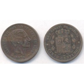 SPAIN 5 Centimos 1879...