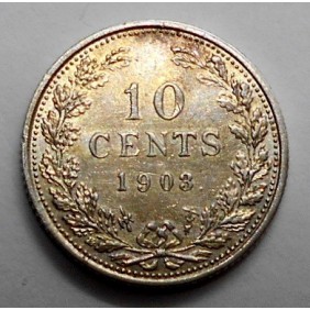 NETHERLANDS 10 Cents 1903 AG