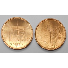 NETHERLANDS 5 Cents 1987