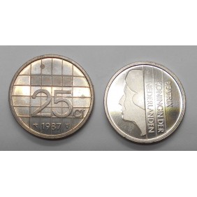 NETHERLANDS 25 Cents 1987