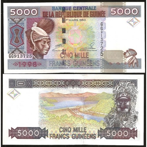 GUINEA 5000 Francs 1998