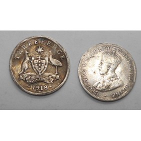AUSTRALIA 3 Pence 1918 AG