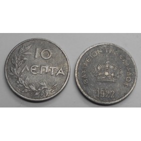 GREECE 10 Lepta 1922