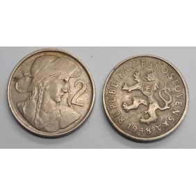 CZECHOSLOVAKIA 2 Koruny 1948