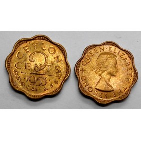 CEYLON 2 Cents 1955