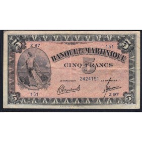 MARTINIQUE 5 Francs 1942