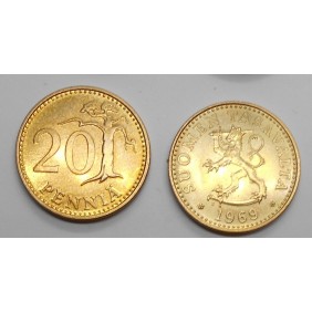 FINLAND 20 Pennia 1969