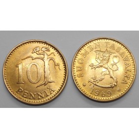 FINLAND 10 Pennia 1969