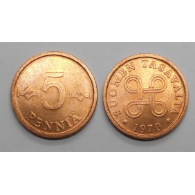 FINLAND 5 Pennia 1970