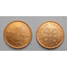 FINLAND 1 Penni 1969 copper