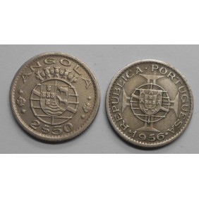 ANGOLA 2 1/2 Escudos 1956
