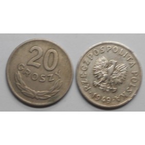 POLAND 20 Groszy 1949 Nickel