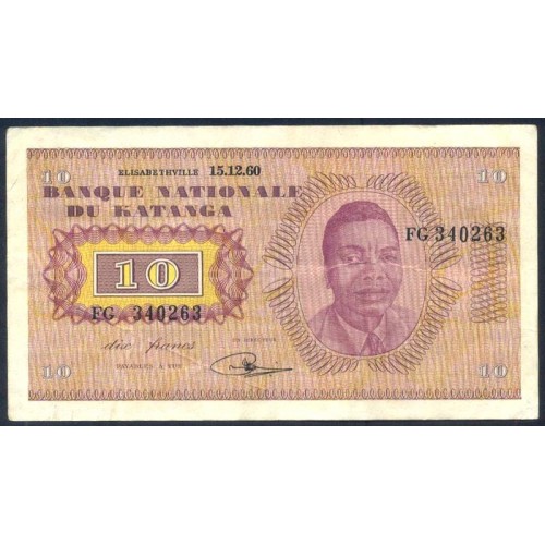 KATANGA 10 Francs 1960