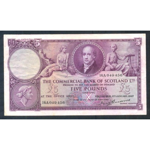 SCOTLAND 5 Pounds 1947