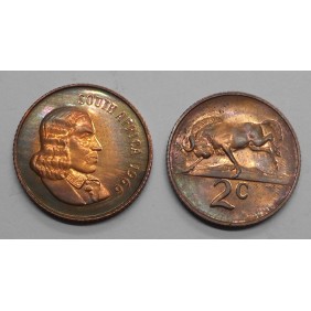 SOUTH AFRICA 2 Cents 1966...
