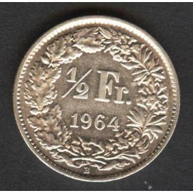 SWITZERLAND 1/2 Franc 1964 AG