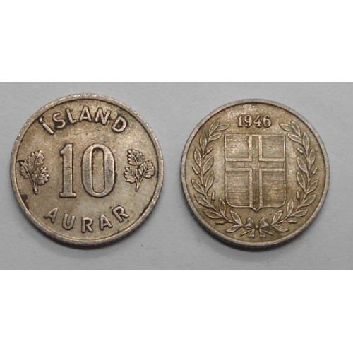 ICELAND 10 Aurar 1946