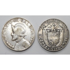 PANAMA 1/4 Balboa 1934 AG