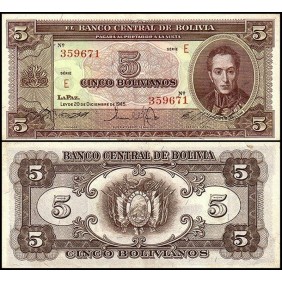 BOLIVIA 5 Bolivianos 1945