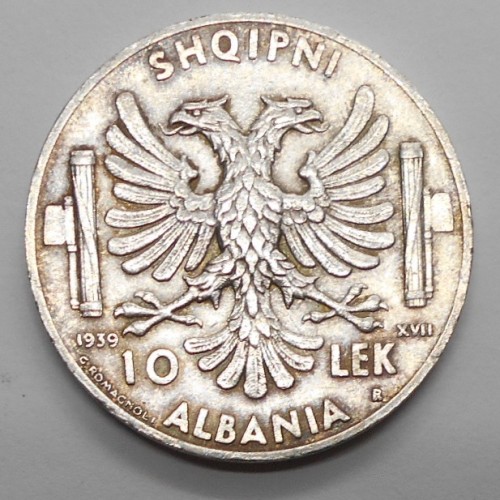 ALBANIA 10 Lek 1939 AG
