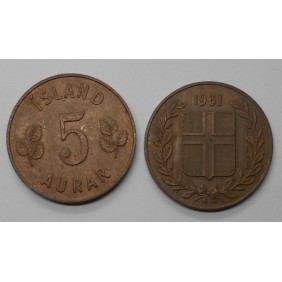 ICELAND 5 Aurar 1961