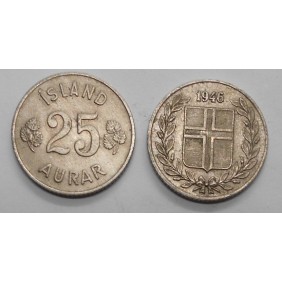 ICELAND 25 Aurar 1946