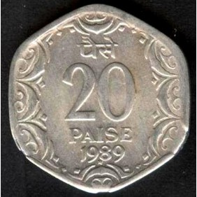 INDIA 20 Paise 1989 H