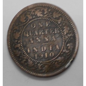 BRITISH INDIA 1/4 Anna 1910