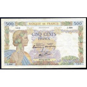 FRANCE 500 Francs 26.09.1940