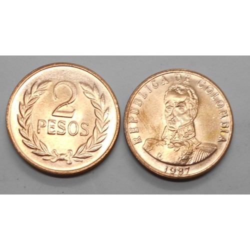 COLOMBIA 2 Pesos 1987