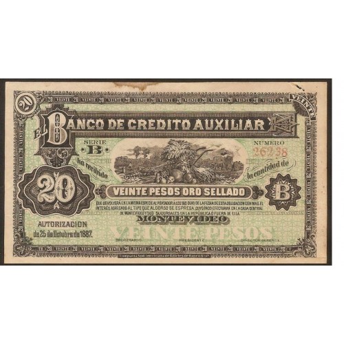 URUGUAY 20 Pesos 1887