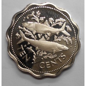 BAHAMAS 10 Cents 1975 PROOF