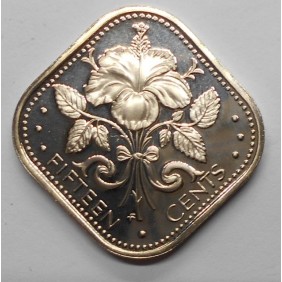 BAHAMAS 15 Cents 1975 PROOF