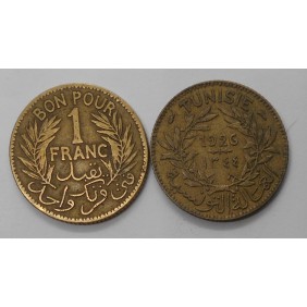 TUNISIA 1 Franc 1926 AH 1344
