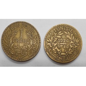 TUNISIA 1 Franc 1926 AH 1345