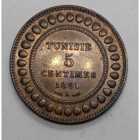 TUNISIA 5 Centimes 1891