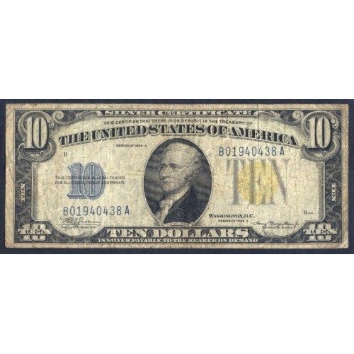 USA 10 Dollars 1934A Yellow...