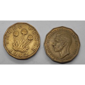 GREAT BRITAIN 3 Pence 1942