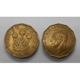 GREAT BRITAIN 3 Pence 1945