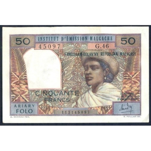MADAGASCAR 50 Francs - 10...