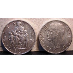 5 LIRE 1937 Fecondità AG
