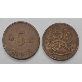FINLAND 5 Pennia 1928