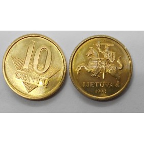 LITHUANIA 10 Centu 1998