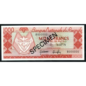 RWANDA 1000 Francs 1971...