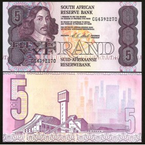 SOUTH AFRICA 5 Rand 1990