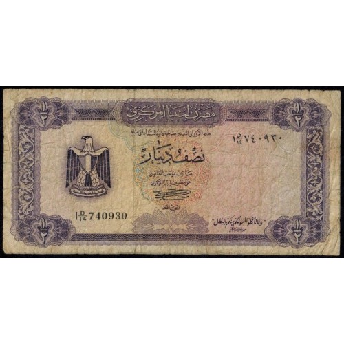 LIBYA 1/2 Dinar 1972